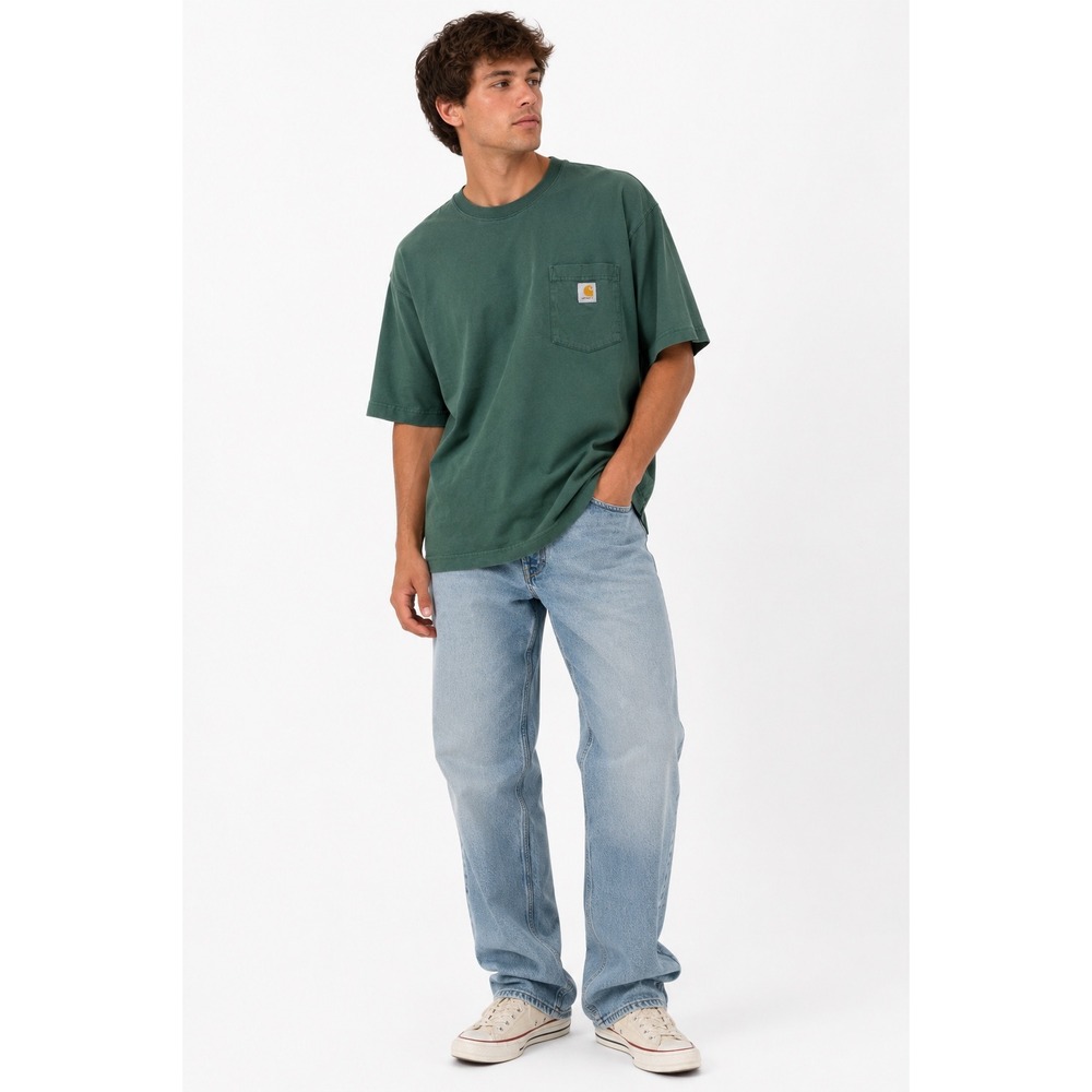 Carhartt Pocket T-Shirt Mens 2XL Tall Green Short Sleeve Original Fit Workwear